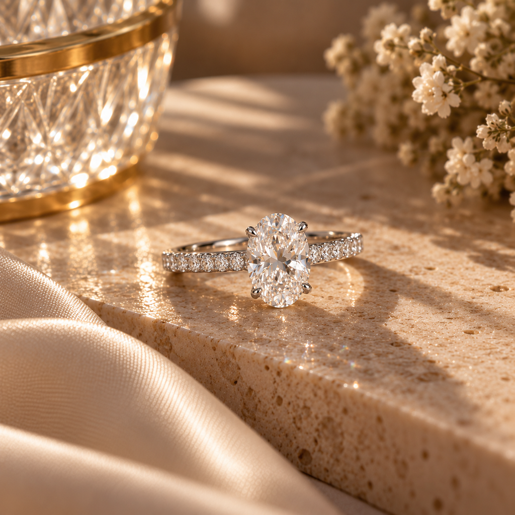 Glow Oval-Cut Moissanite Ring