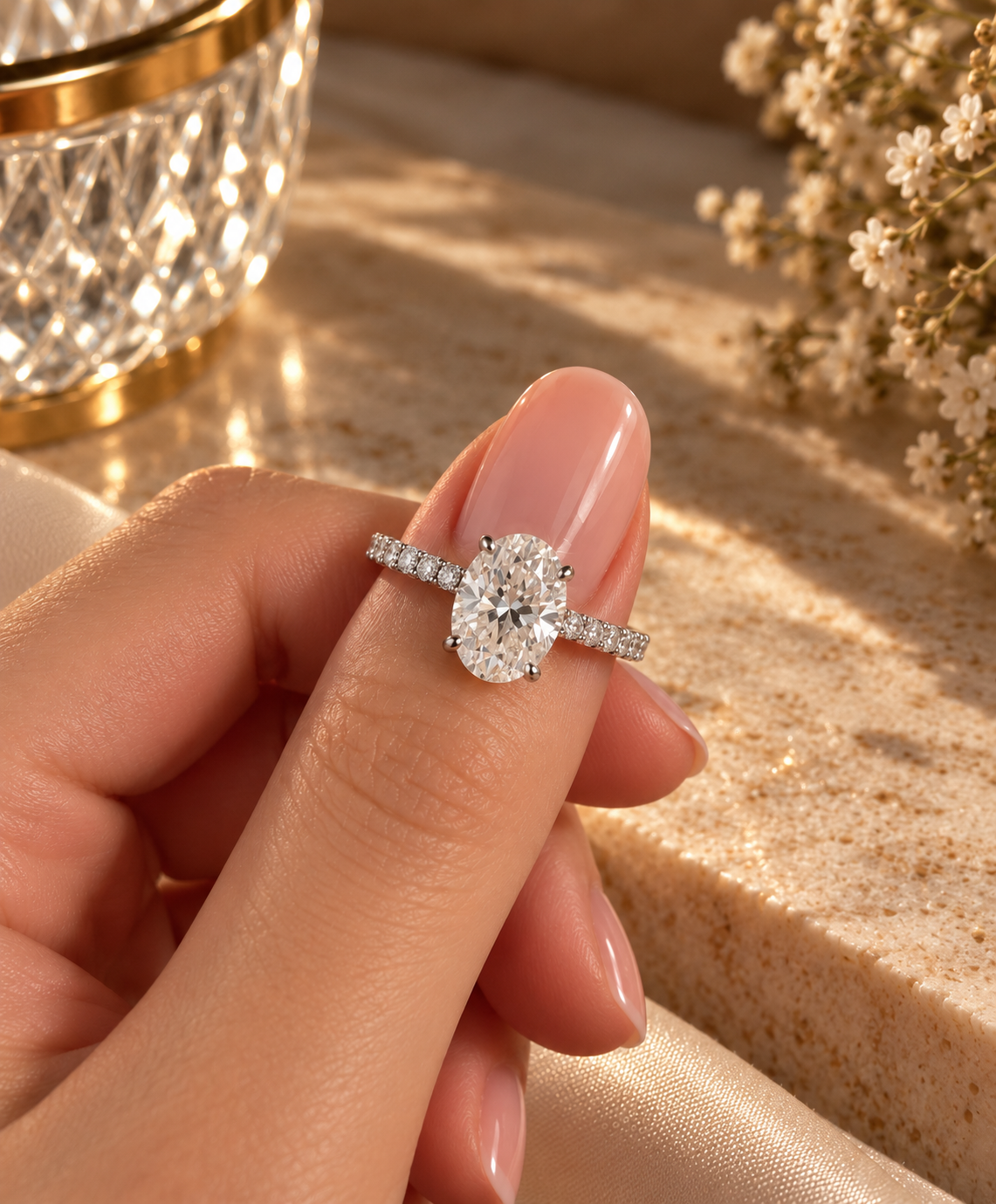 Glow Oval-Cut Moissanite Ring