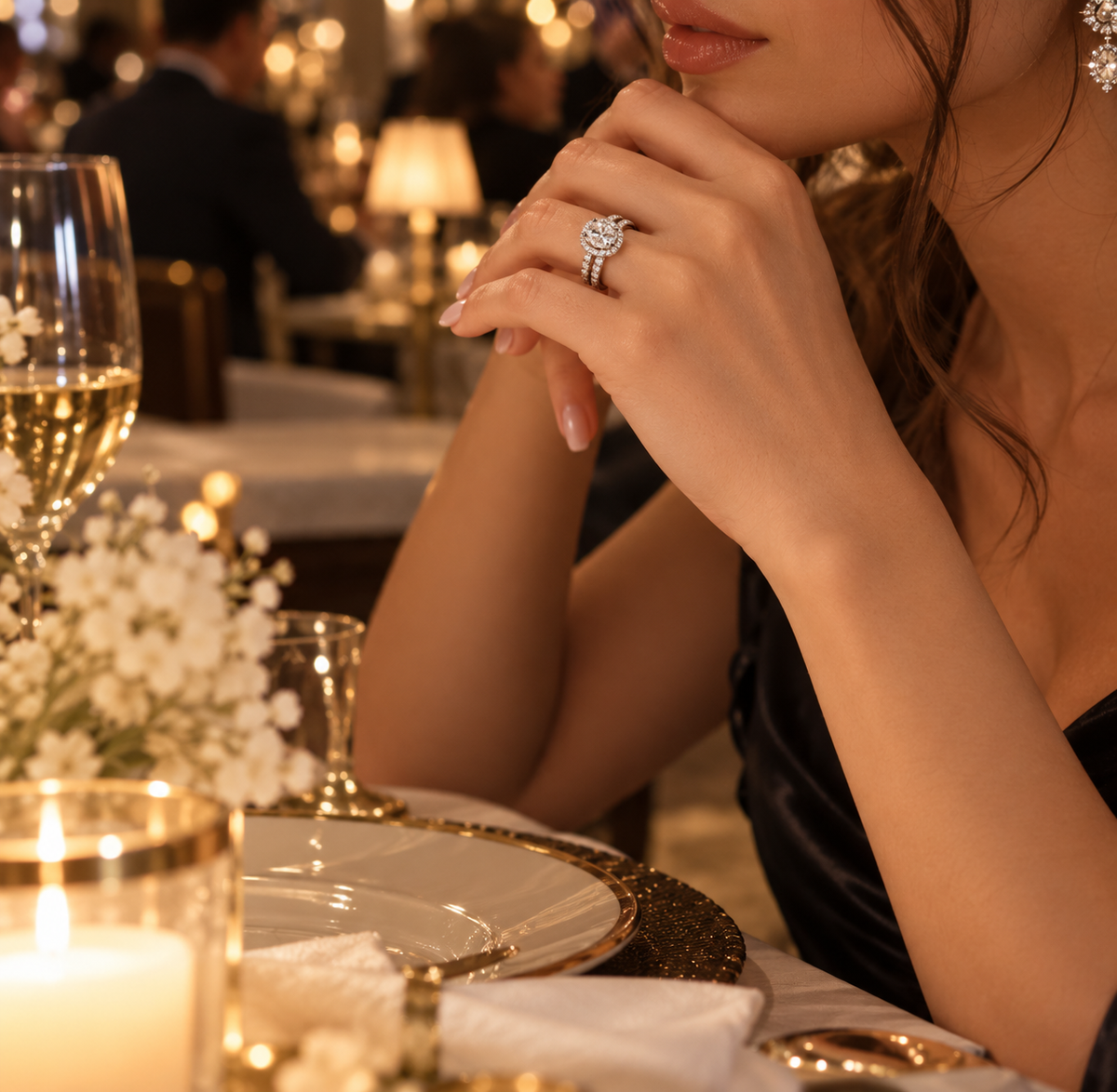 Oval Twins Moissanite Ring Set