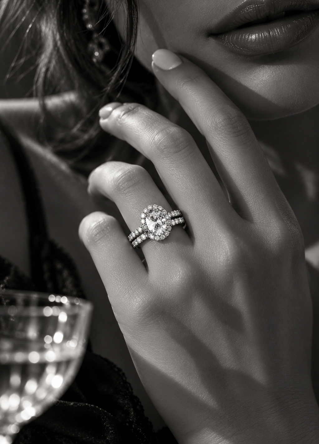 Oval Twins Moissanite Ring Set