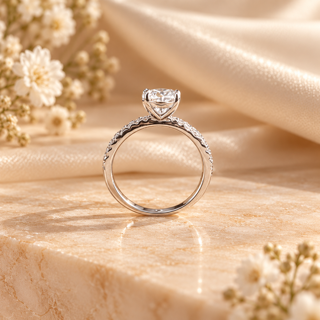 Classic Pavé Moissanite Ring