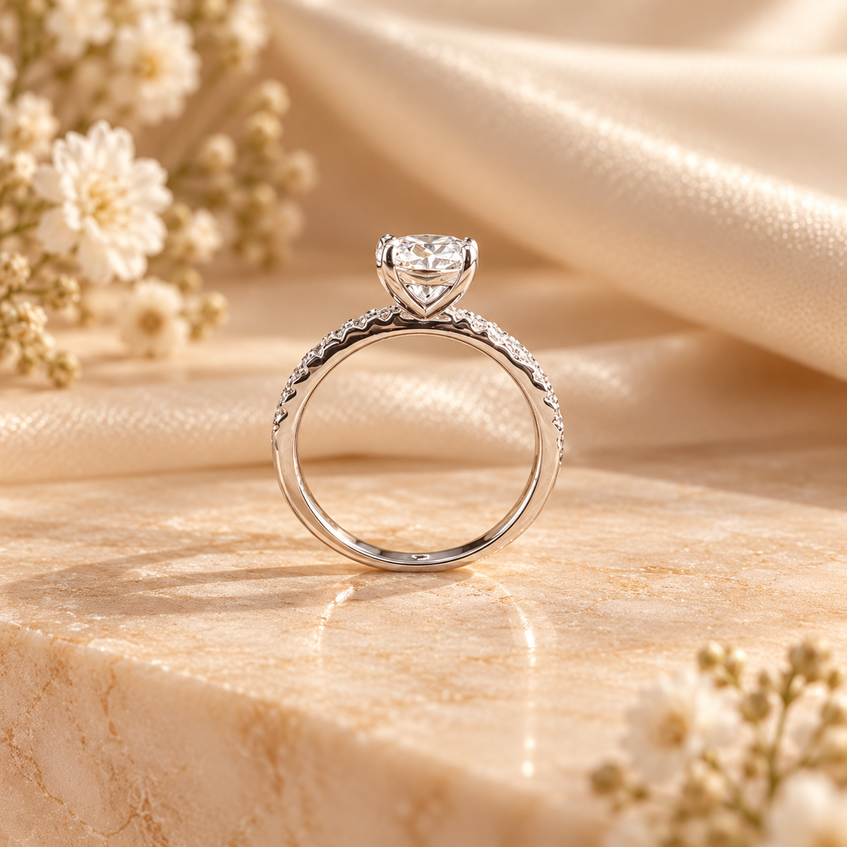 Classic Pavé Moissanite Ring