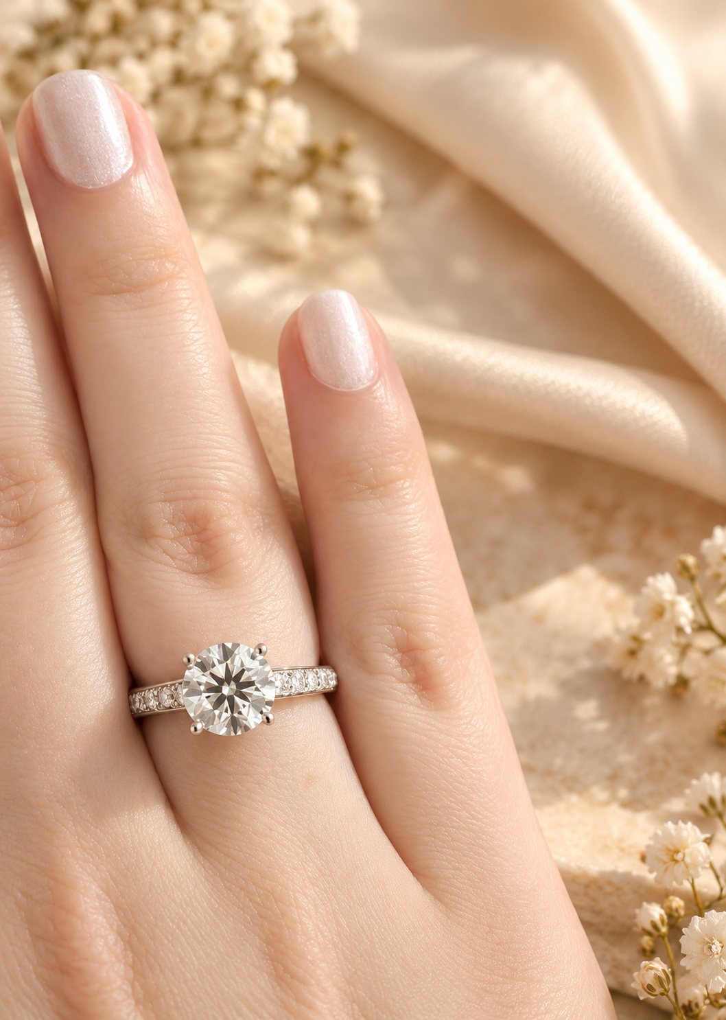 Classic Pavé Moissanite Ring