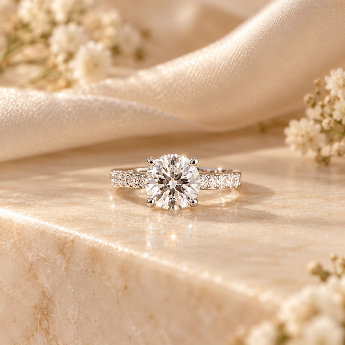 Classic Pavé Moissanite Ring