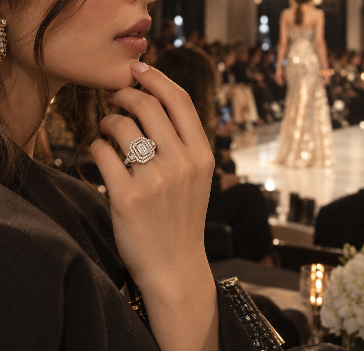 Rebecca Moissanite Halo Ring
