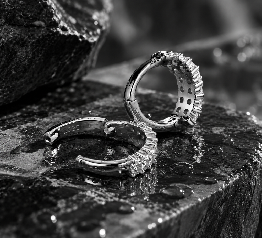 Spark Moissanite Hoop Earrings.