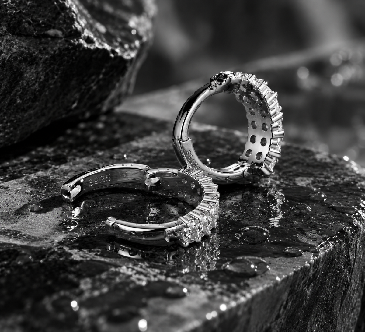 Spark Moissanite Hoop Earrings.