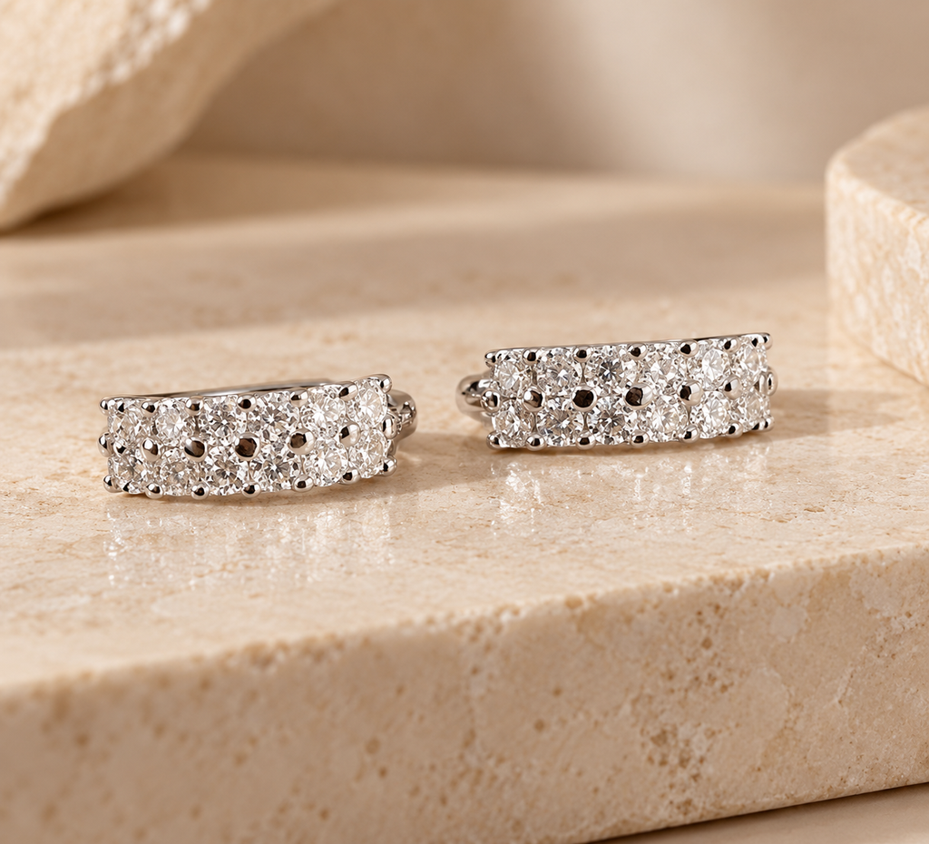 Spark Moissanite Hoop Earrings.