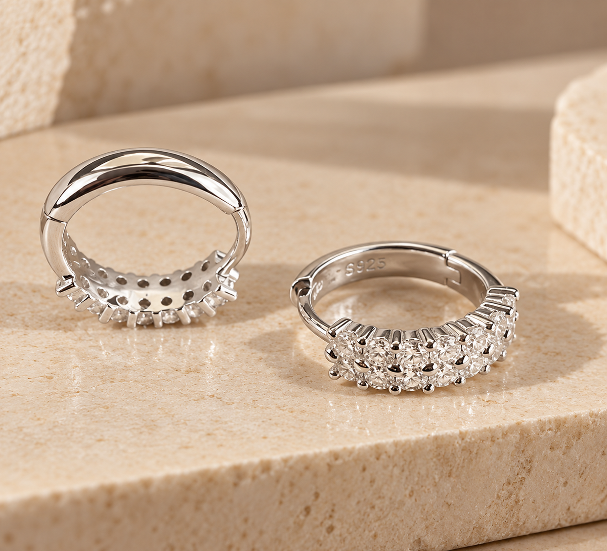 Spark Moissanite Hoop Earrings.