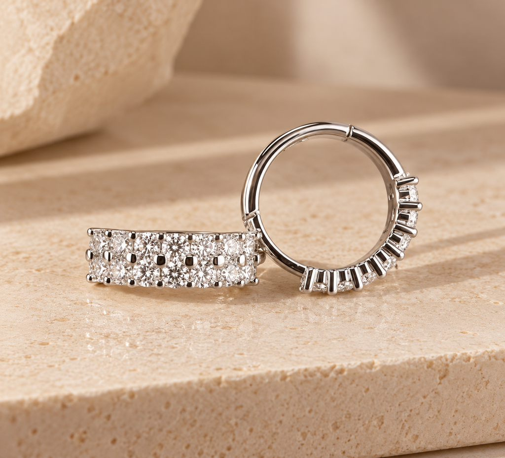 Spark Moissanite Hoop Earrings.