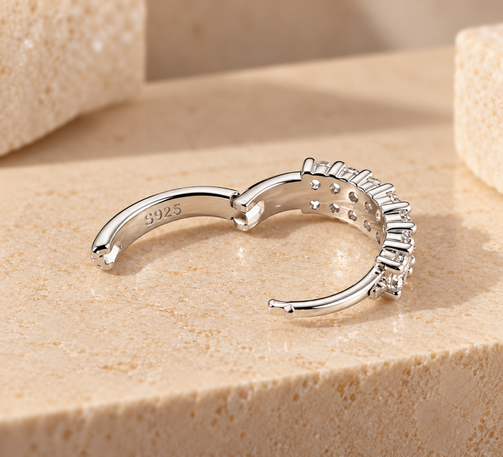 Spark Moissanite Hoop Earrings.