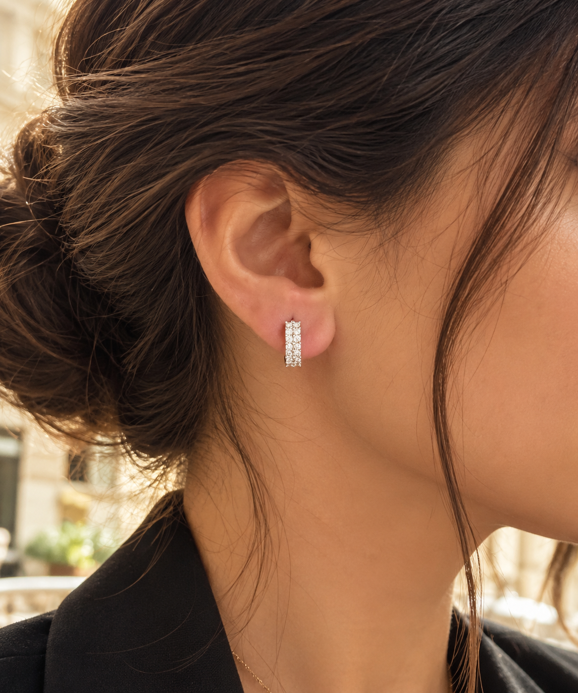 Spark Moissanite Hoop Earrings.