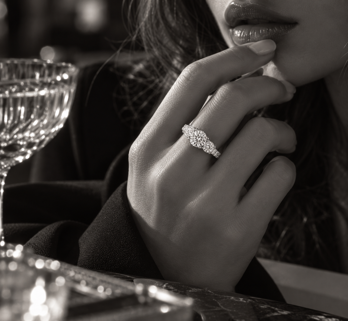 Trilogy Moissanite Ring