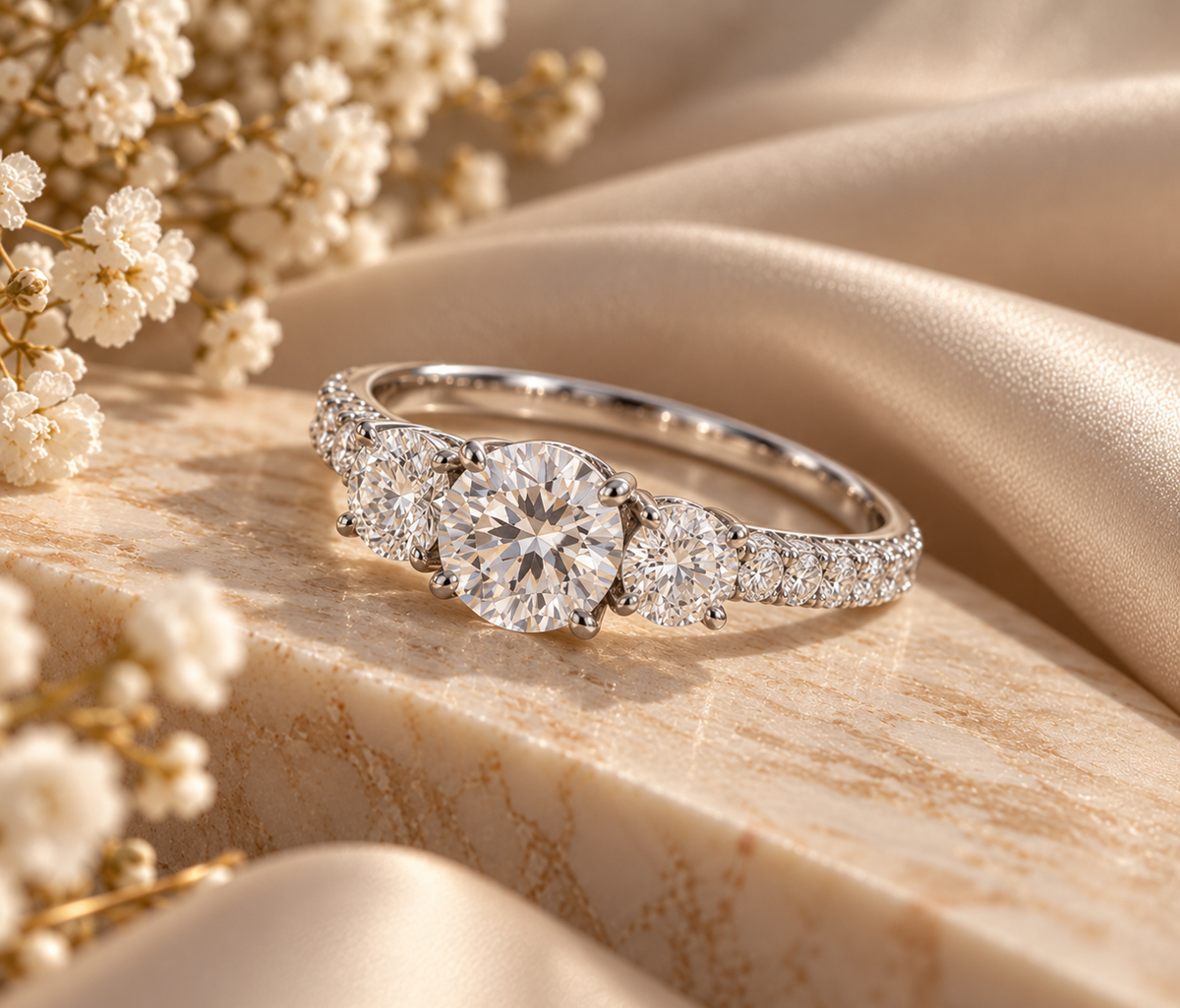 Trilogy Moissanite Ring