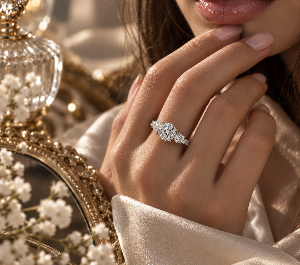 Trilogy Moissanite Ring