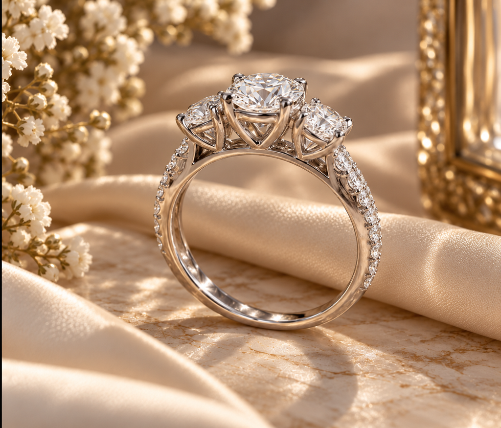 Trilogy Moissanite Ring