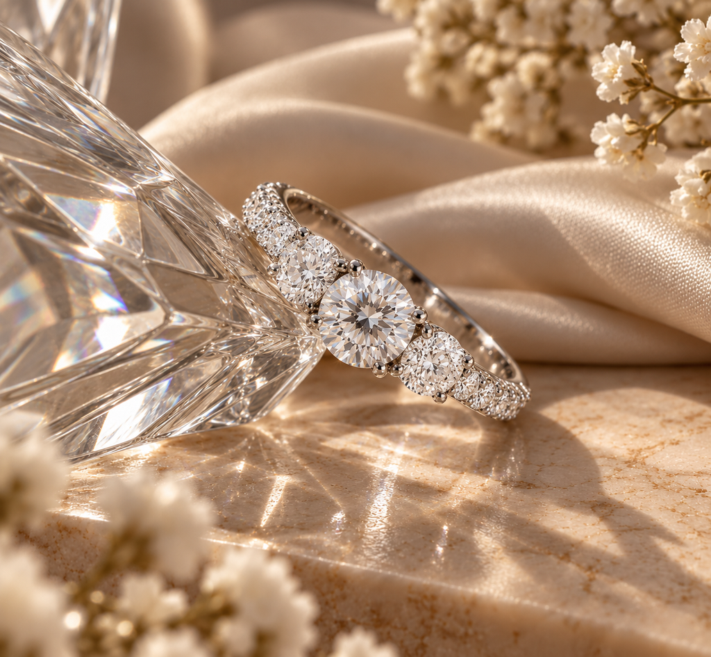 Trilogy Moissanite Ring
