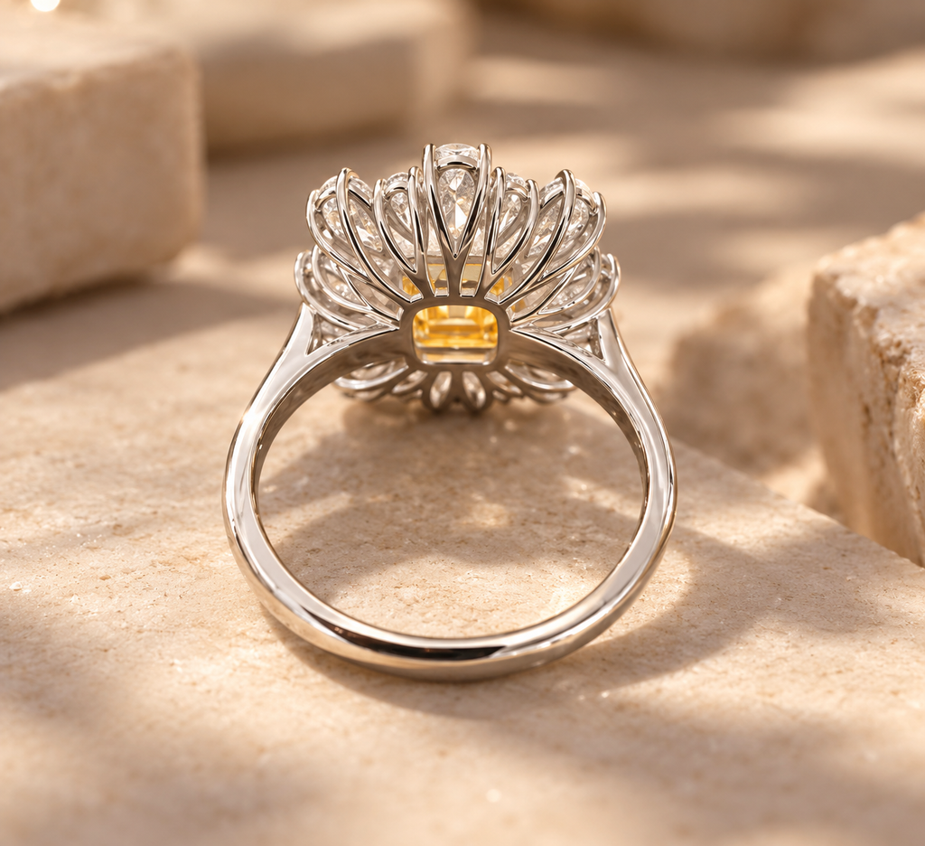 Golden Bloom Moissanite Ring