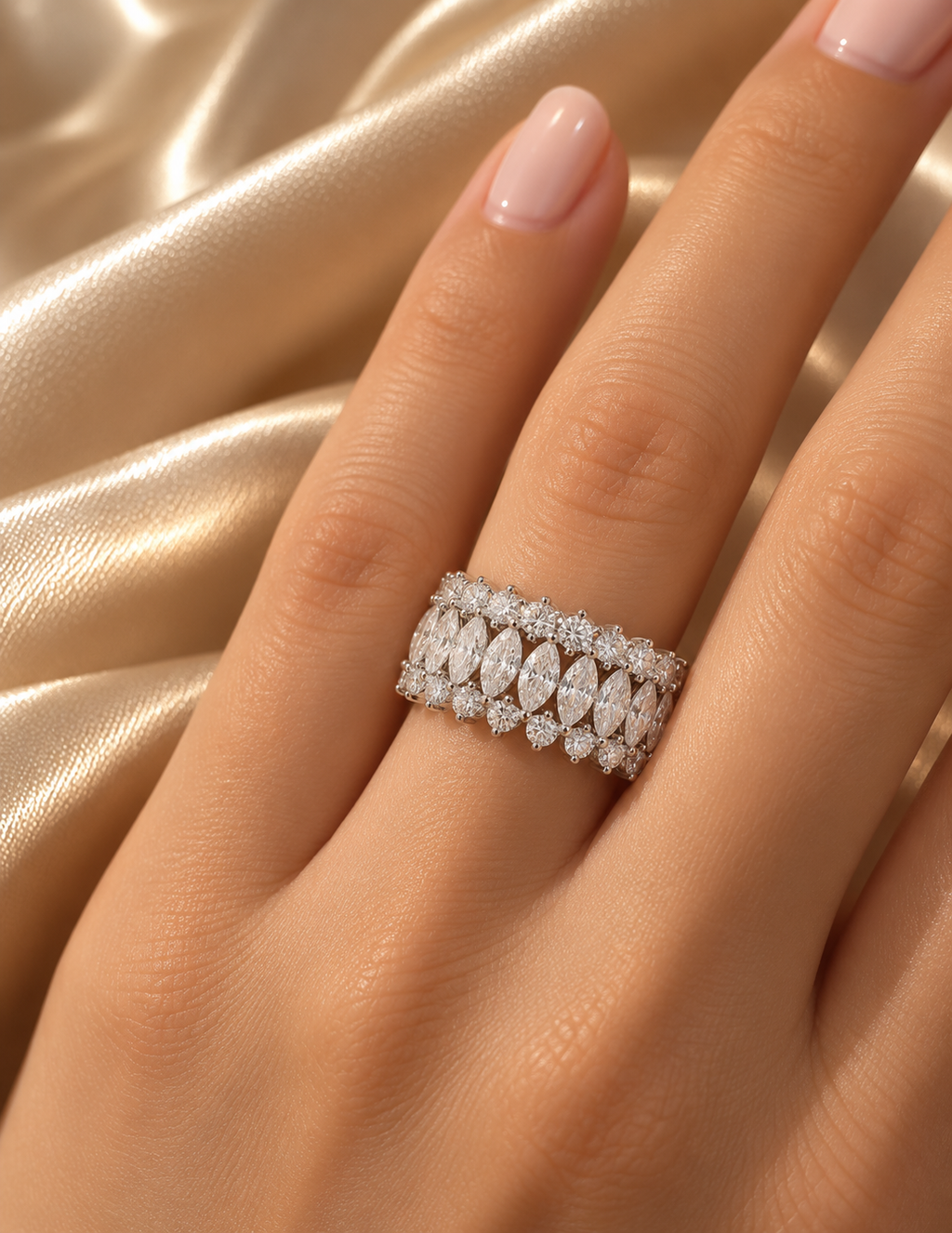 Victoria Marquise Moissanite Eternity Ring