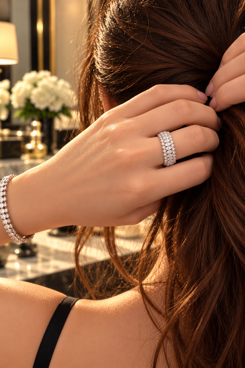 Victoria Marquise Moissanite Eternity Ring